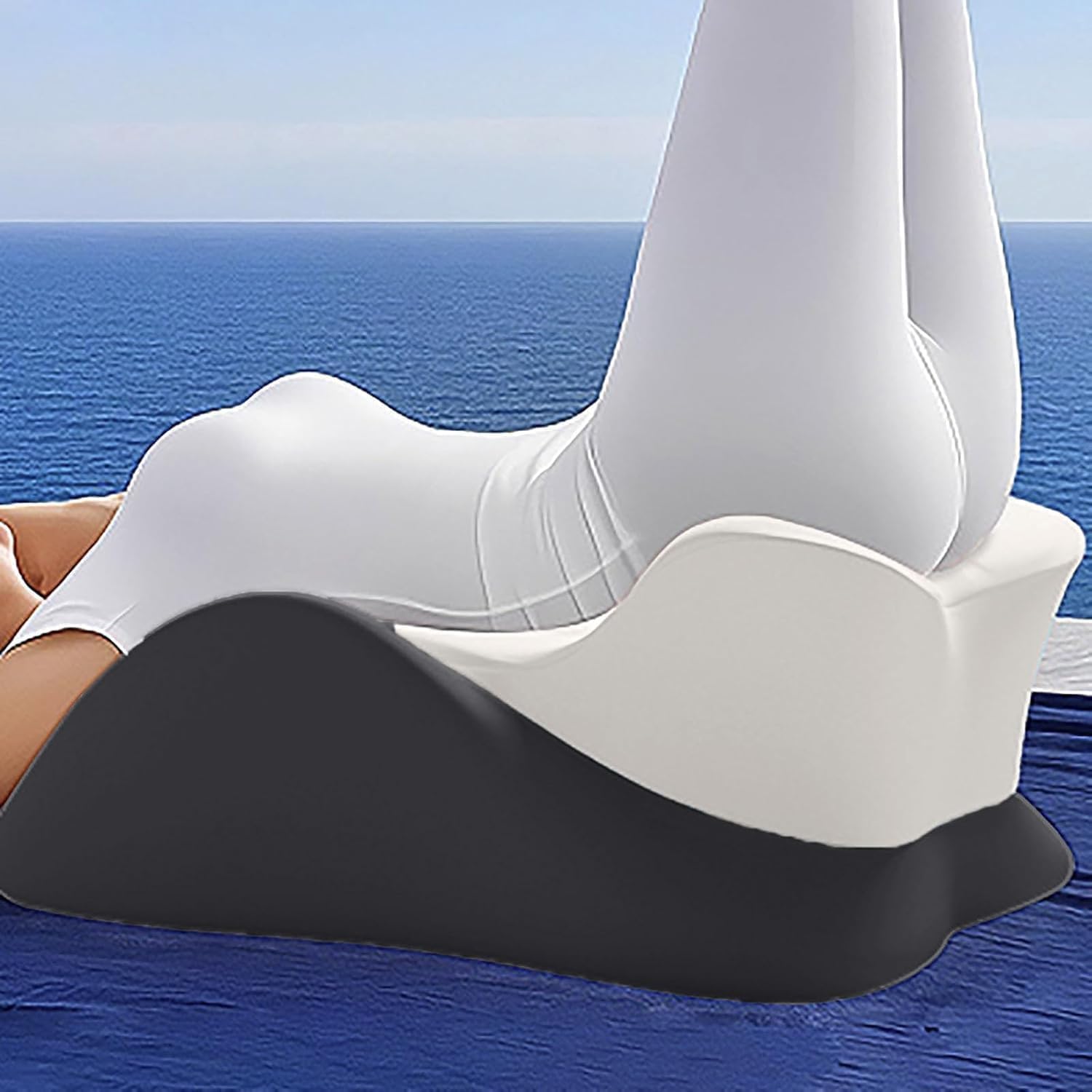 Almohada de espuma viscoelástica para parejas – Cojín de posicionamiento de 27° con soporte lumbar, cojín impermeable para mayor intimidad y comodidad en el dormitorio (gris)