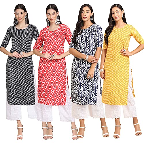 Image of Pinkmint Women's Crepe Digital Print Straight Kurta