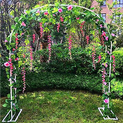 ZWJABYY Metal Garden Arch,Garden Archway Traliccio in Acciaio Verniciato A Polvere per Piante Rose di Supporto Arrampicata Arco Decorazione del Giardino.,White-120 * 220cm