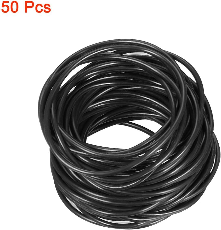 sourcing map Nitrile Rubber O-Rings 42mm OD 39mm ID 1.5mm Width, Metric Sealing Gasket, Pack of 50, black, 39mmx42mmx1.5mm - Image 3