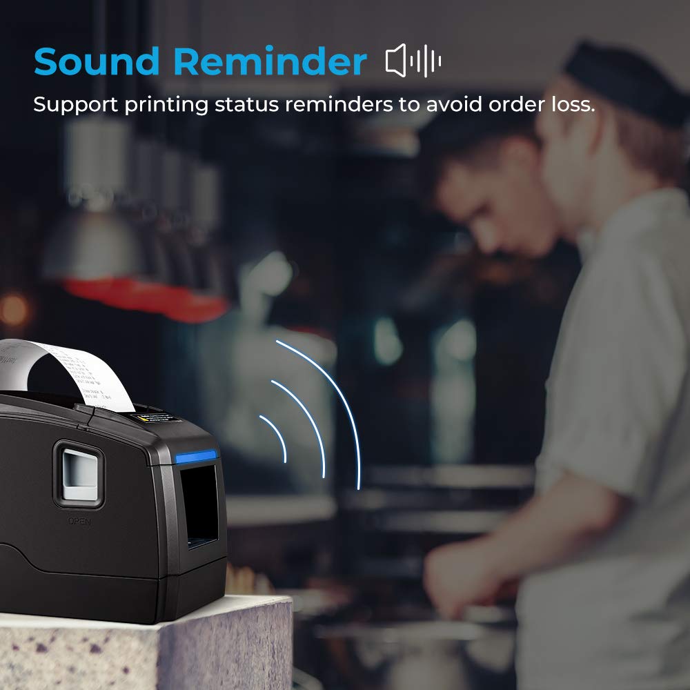Thermal Receipt Printer, LOSRECAL Restaurant Kitchen Printer of Sound