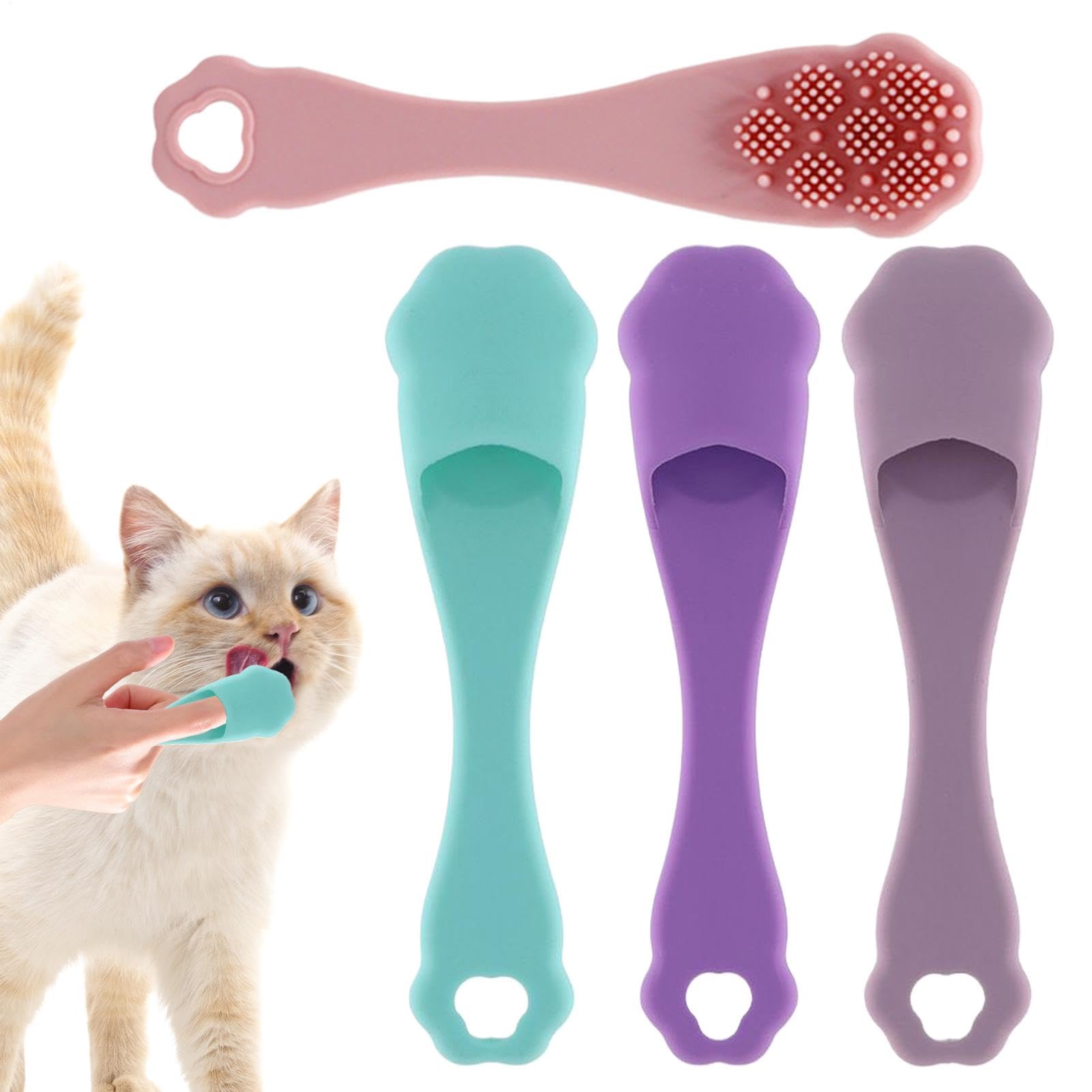 de dientes de dedo para gatos, de dientes de dedo para perros | Suministros de baño para mascotas para orales,de dientes de los dedos de gato con cerdas para perros y cachorros pequeños a grandes