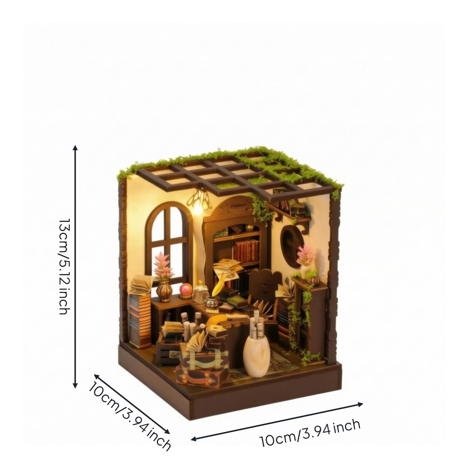 Folpus Sujetalibros Artesanal de Madera para Estantería Inserto de Librería en Forma de Kit de Manualidades Finos y Muebles Adecuado para Escritorio, Estudio Silencioso