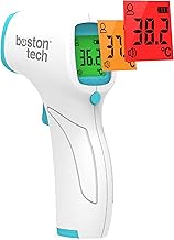 Thermomètre Frontal Infrarouge Sans Contact Boston Tech ME105 – Lecture Instantanée 1 s, Écran Rétroéclairé 3 Couleurs, Mémoire 20 Mesures, ℃/℉, Bébé & Adulte