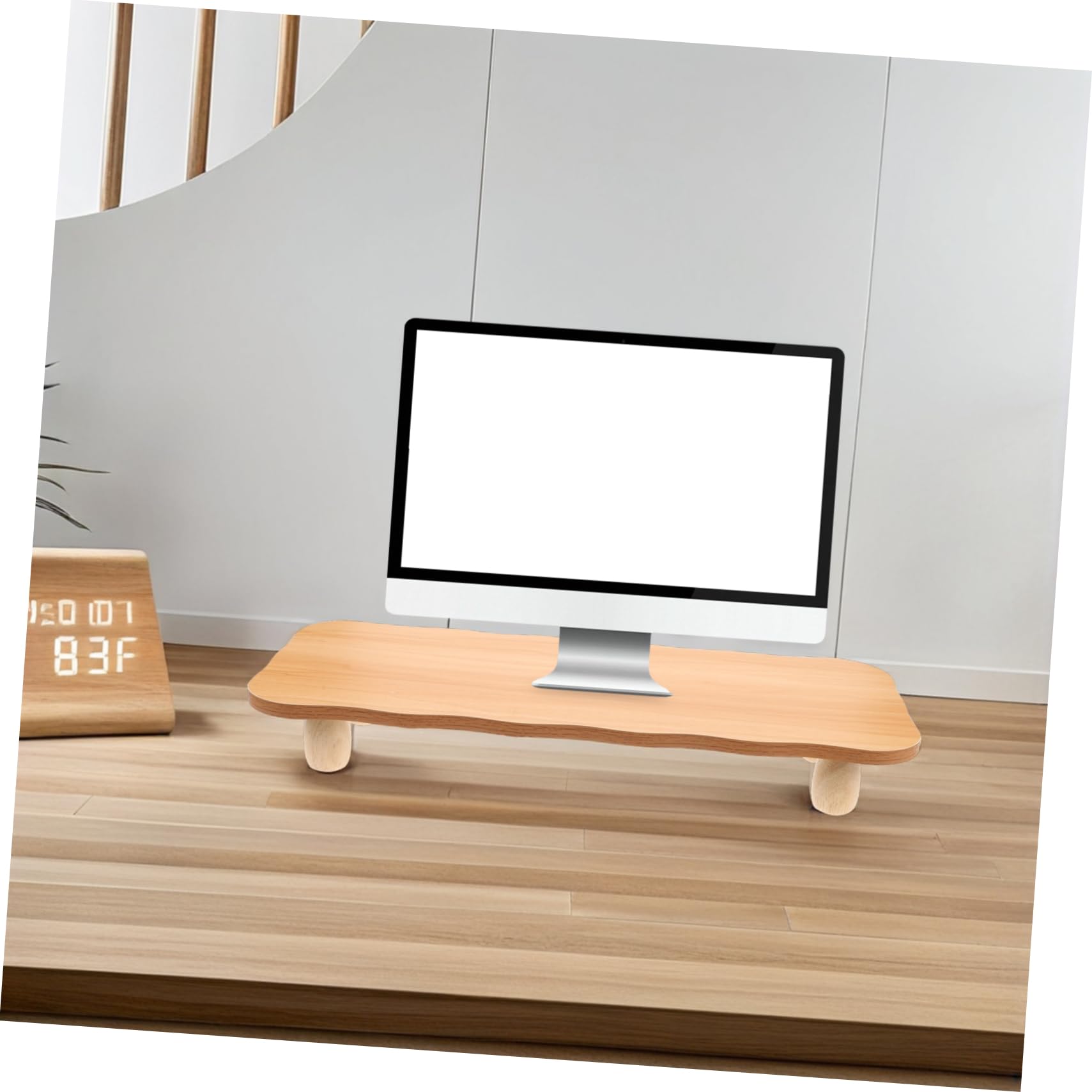 Ripiano Rialzato per Scrivania in Legno Supporto per Monitor E Laptop Organizzatore da Ufficio Ottimizzazione Spazio di Archiviazione