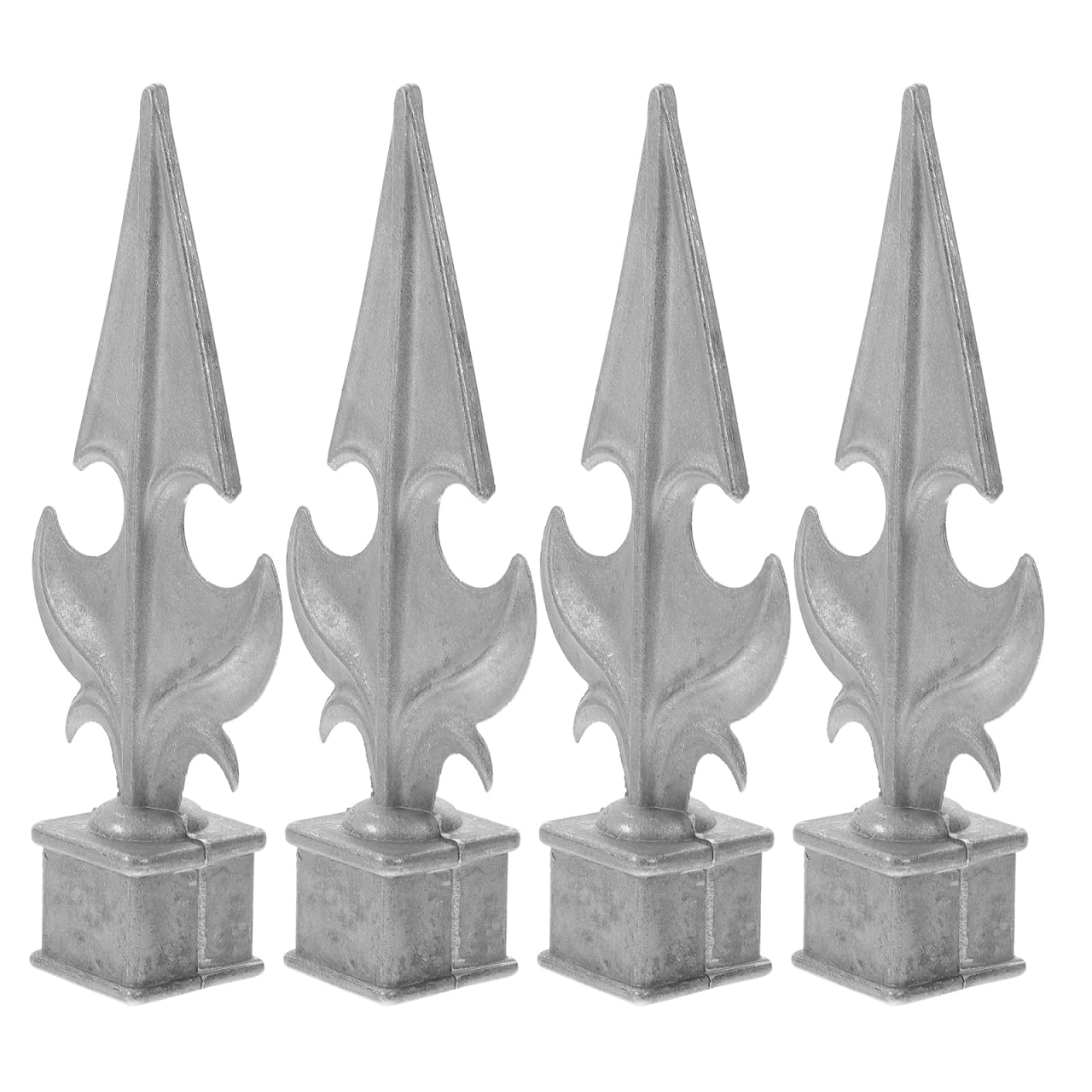 BESPORTBLE Fence Finials, 4 Pcs Aluminum Fence Topper Post Covers Metal Fencing Lawn Ornament Outdoor Lawn Decorations Toppers Sliver Finial Post Caps