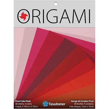 Yasutomo Pure Reds Origami Paper - 9 Variants - 36 Sheets