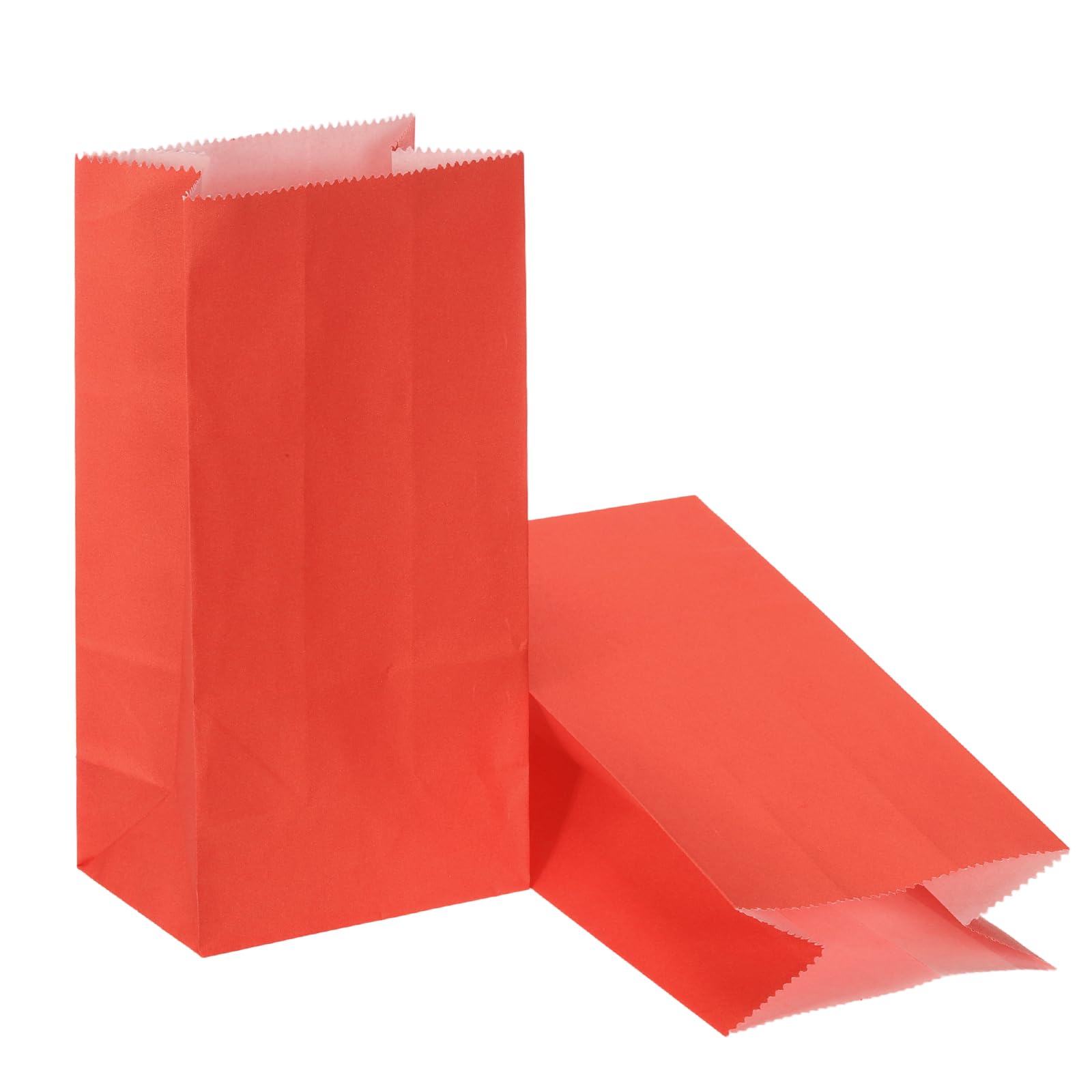PATIKIL 7.1x2.4x3.5 Inch Party Favor Paper Bags, 50 Pcs Kraft Paper Goodie Gift Lunch Treat Bags Party Supplies for Wedding Birthday Halloween Graduation, Red