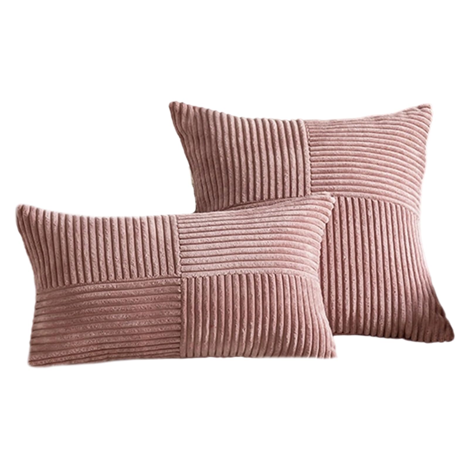 Woedpez 2Pcs Pillowcases Corduroy Square Pillow Covers 45x45cm 30x50cm Decorative Cushion Sleeve Case for Sofa and Bed Decorative Pillow Case