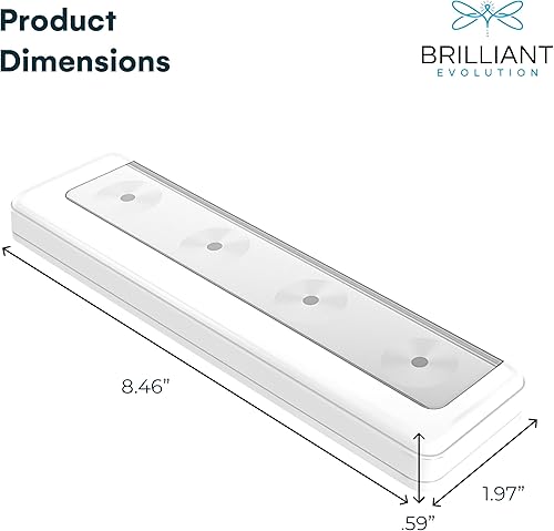 Miniatura 3 de Brilliant Evolution - Luz LED inalámbrica para debajo del gabinete con mando a distancia, iluminación LED para debajo del gabinete, luz de armario