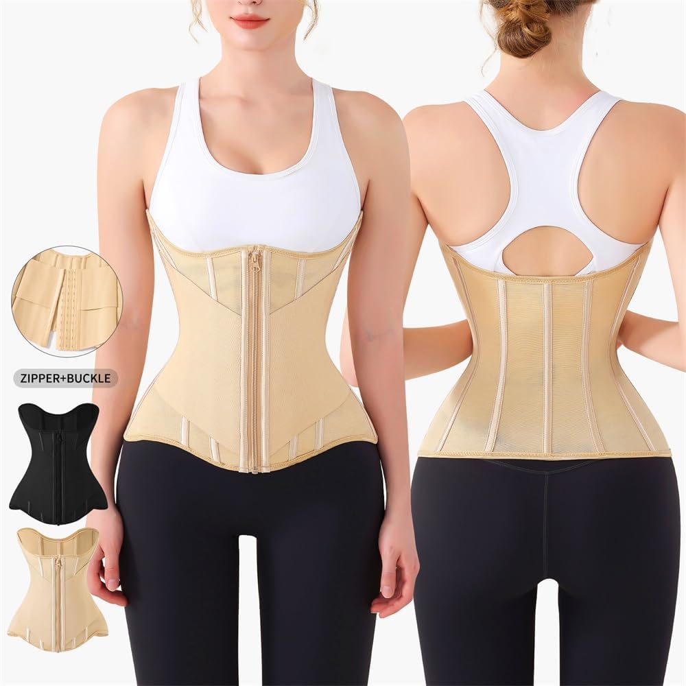 Waist Cincher for Women Shapewear Workout Girdle Tummy Control Shaper Slimming Waist Trainer Corset with Zipper - Image 4