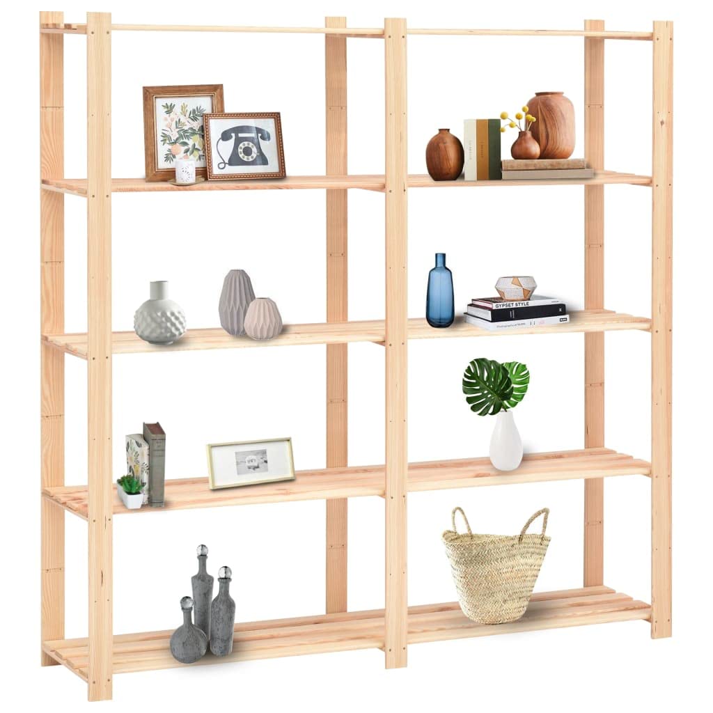 Générique Étagères de Rangement à 5 Niveaux 2pcs 170x38x170 cm Pin 500 kg,Entreprise & Industrie,Stockage Industriel,Étagères industrielles,3051109