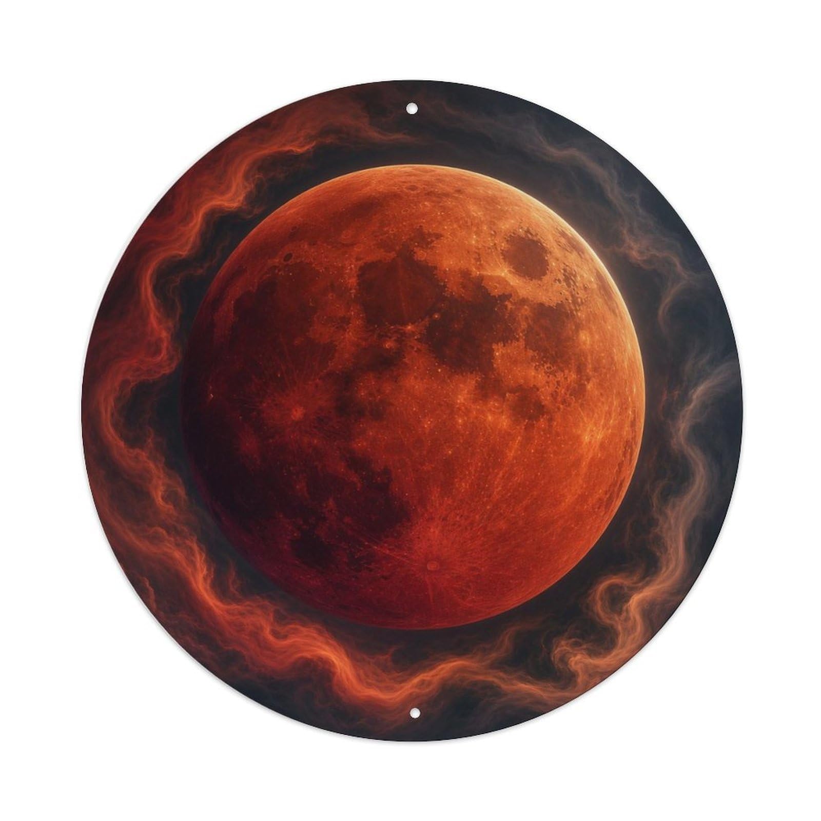 Retro Space Lunar Eclipse Moon Starscape Metal Tin Sign Plaque Wall Decor for Cafe, Man Cave, Club Bar, Office, Home Garden Round Metal Poster 8x8Inch