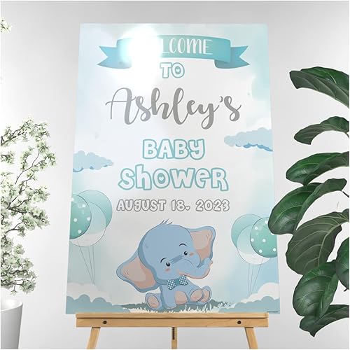 Miniatura 12 de Letrero de bienvenida personalizado para baby shower con foto, letreros de fotografía de recepción personalizados, carga tu propia foto (papel)