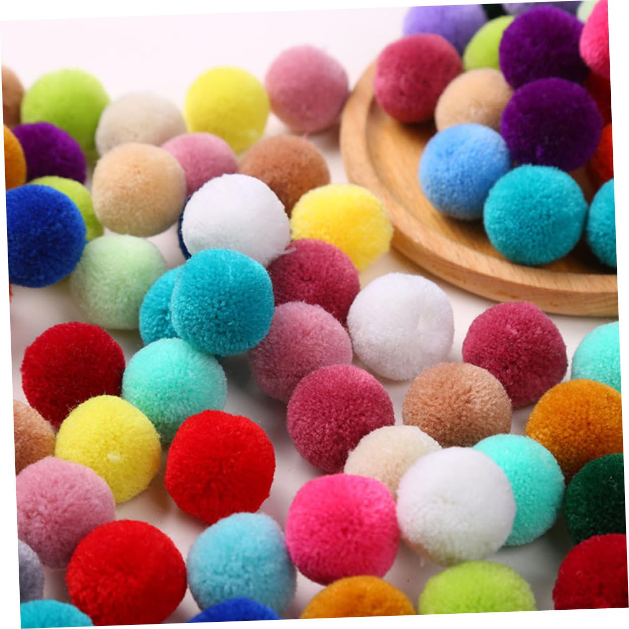 Ciieeo 300pcs Christmas DIY Plush Balls Large Decorative Balls Craft Toys for Kids Manual DIY Material Wood Toys for Toddlers