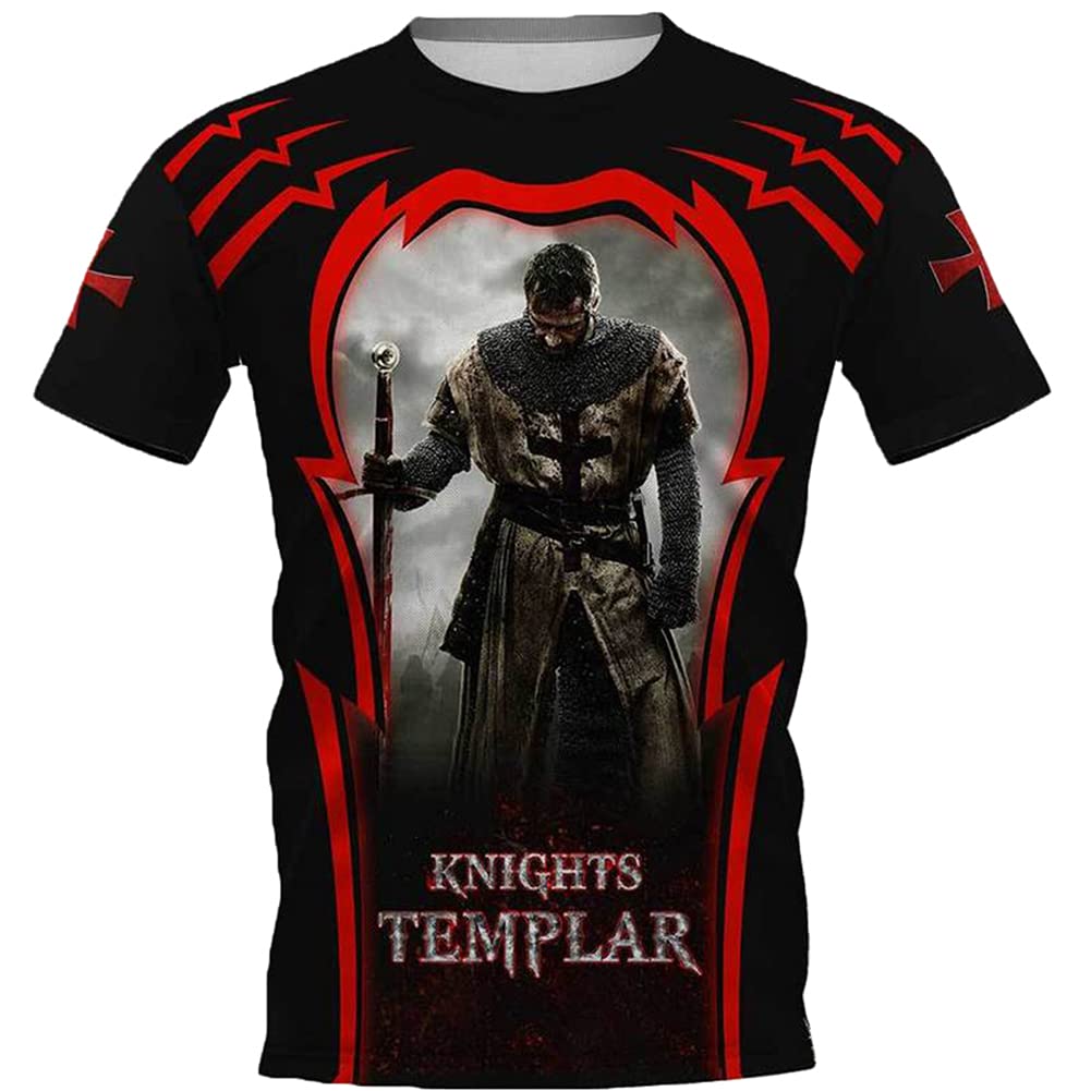 Templar Tattoo Hoodie Sweatshirt Mens Knight Graffiti T-Shirt Short Sleeves