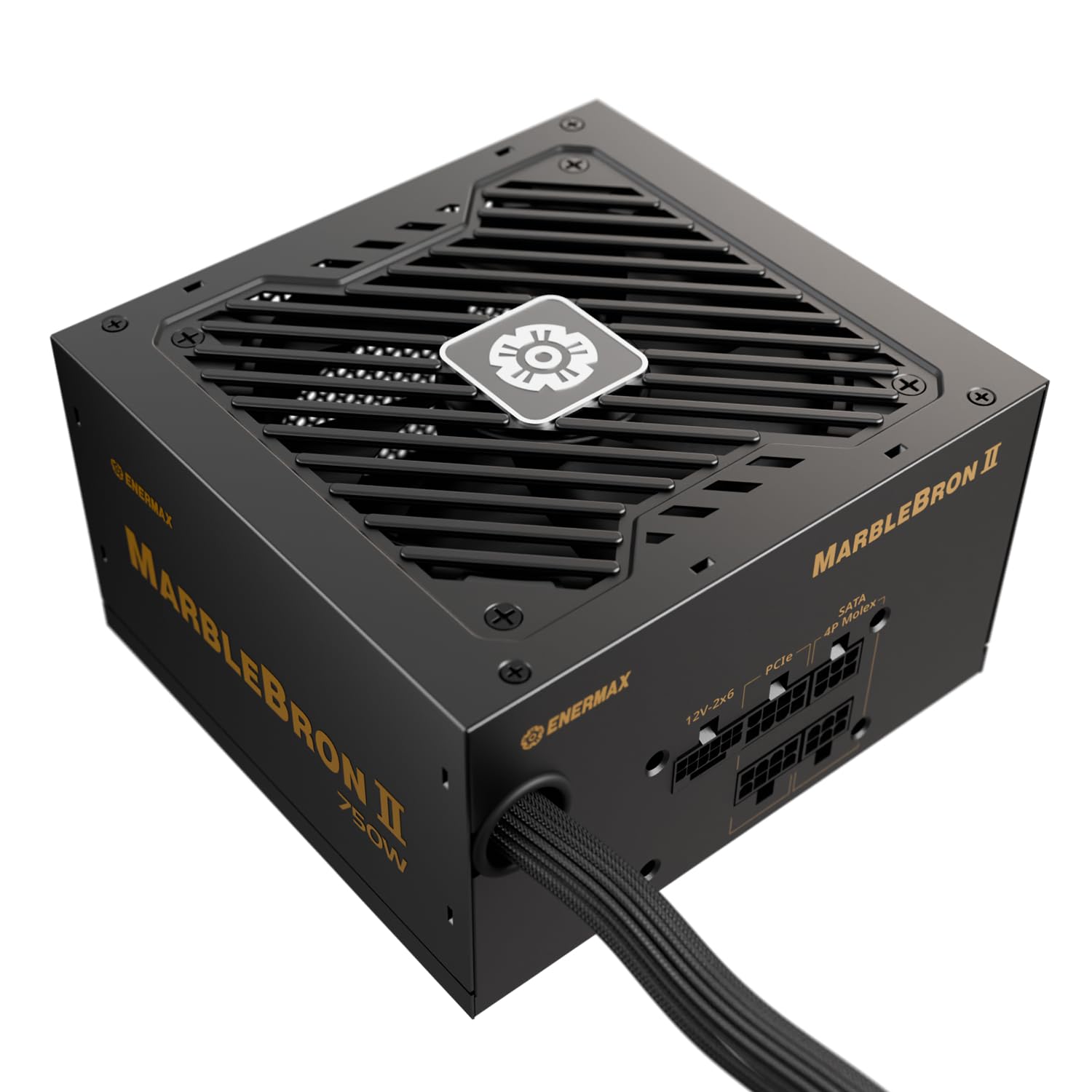 ENERMAX MARBLEBRON II - Fuente de alimentación Modular para Juegos (750 W, 3.1 ATX, PCIe 5.1, Cable de Manga indiv), Color Bronce 80 Plus, Ventilador FDB silencioso de 12 cm, CC a CC con Condensador