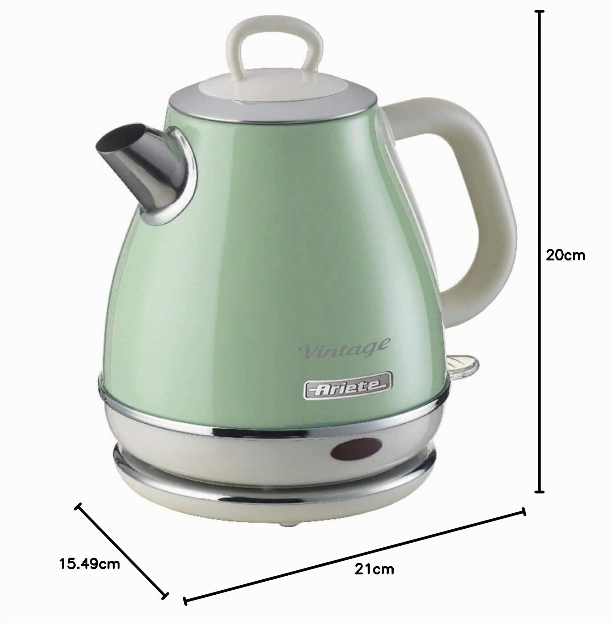 Ariete Bouilloire Vintage 2868 Électrique 1 L Acier Inoxydable 1600W Vert
