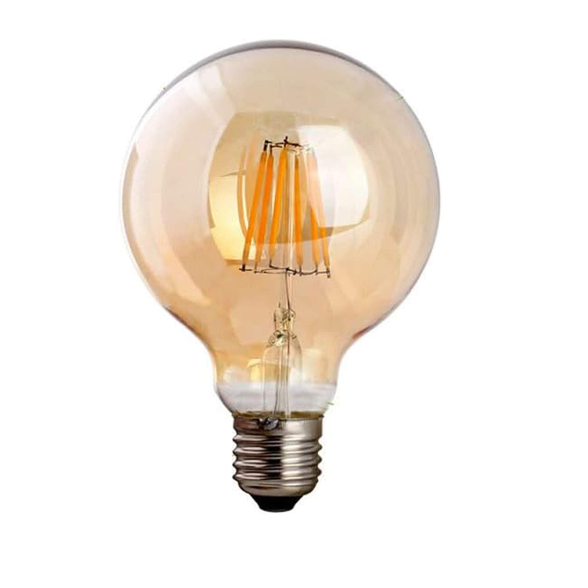 LEDSone E27 LED Vintage Light Bulb Screw 8W Edison LED Filament Bulb G95 Globe Edison Style Dimmable LED Bulbs Retro Amber Glass Decorative Light Bulbs Warm White 2700K