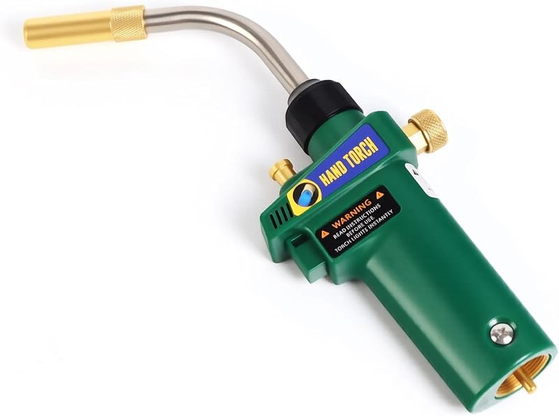 MAPP Gas Torch Kit, Auto-Ignition Turbo Torch with Extreme Swirl Turbo & Quick Disconnect, Propane Torches for HVAC, Plumbing, Brazing, Heating, Brazes 1/16" to 1/2", Solders 1/8" to 1-3/4"