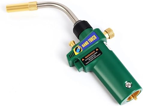 MAPP Gas Torch Kit, Auto-Ignition Turbo Torch with Extreme Swirl Turbo & Quick Disconnect, Propane Torches for HVAC, Plumbing, Brazing, Heating, Brazes 1/16" to 1/2", Solders 1/8" to 1-3/4"