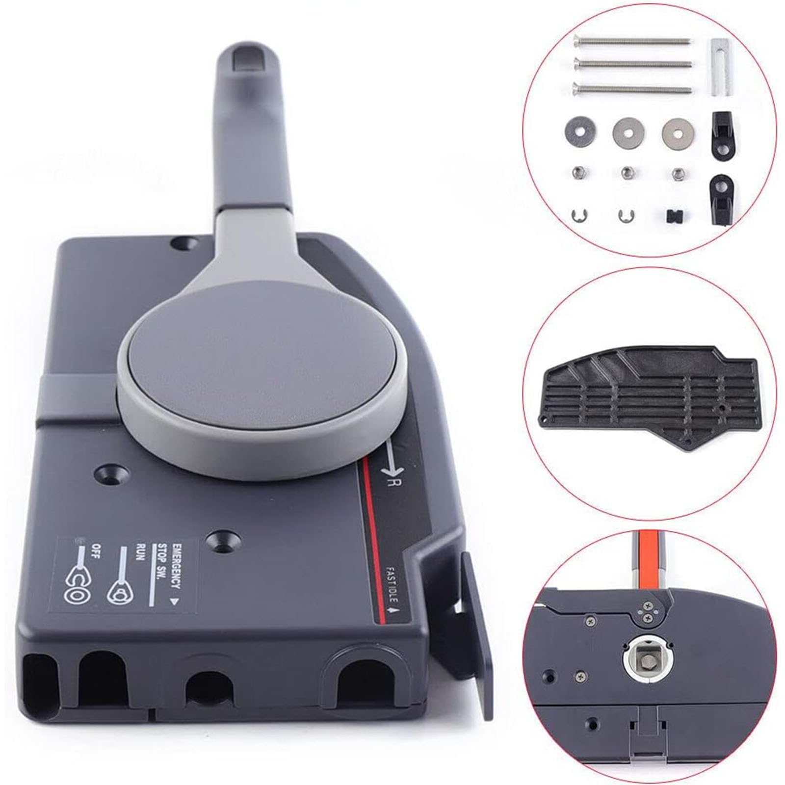 Outboard Remote Control, with Tirm Switch Electric Start, Universal Outboard Boat Side Remote Control Box, for Yamaha Outboard Engines, Outboard Engine Controls