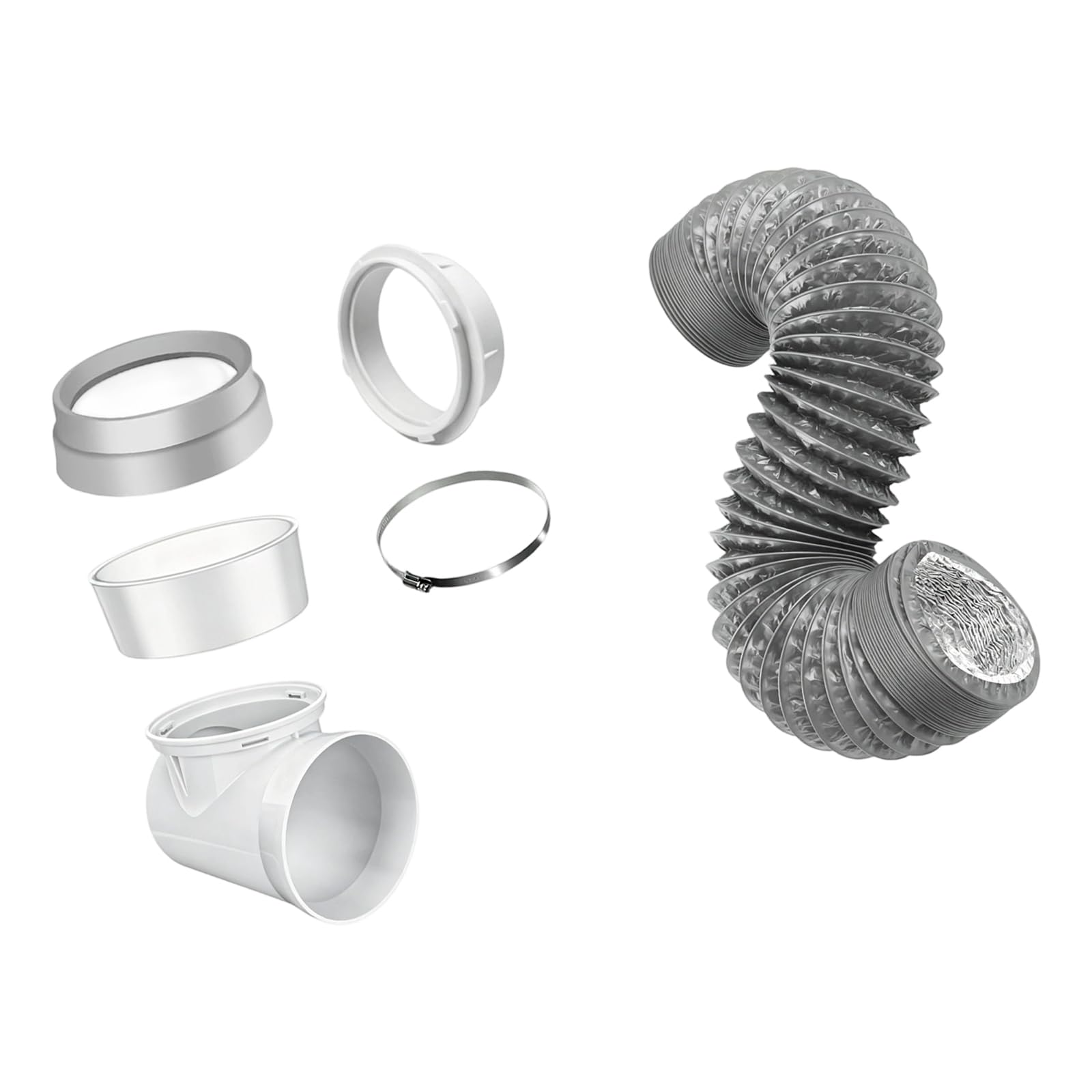 Zxfdsfdbnm Triple Function Dryer Ventilation Solution with Flexible Rubber End and Strengthened Joints for Secure Connection Dryer Vent Components