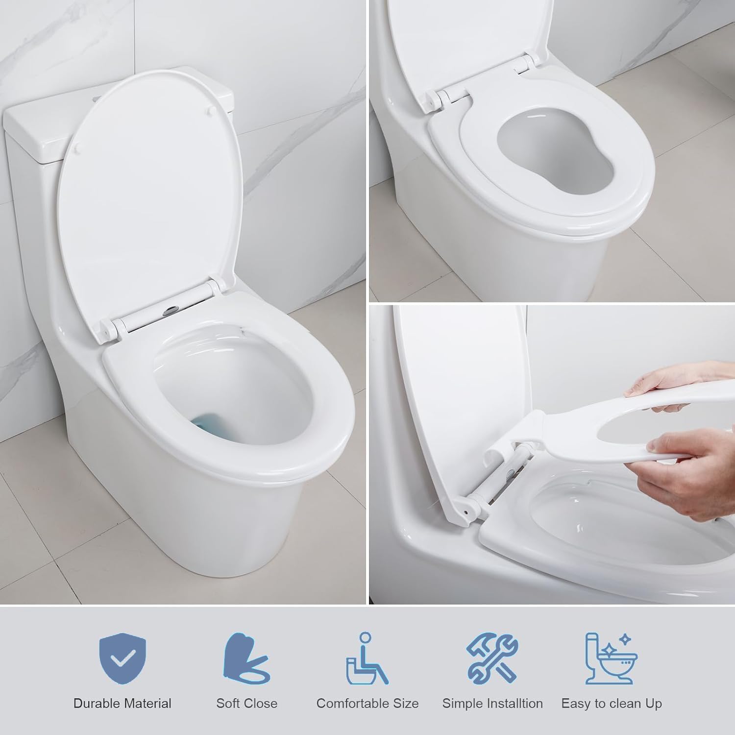 STOREMIC WC-bril met zachte sluiting, ruisonderdrukking en