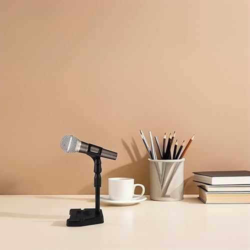 Miniatura 7 de Beaupretty Adjustable Rotation Table Top Mic Stand Clamp with U-shaped Holder Sturdy Metal Desktop Microphone Stand for Gaming Singing Professional