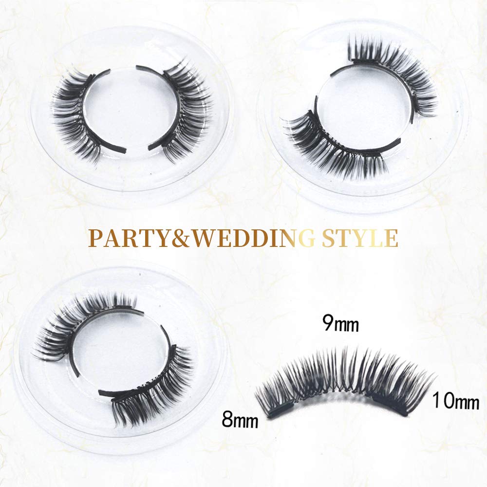 Davocy Magnetic Eyelashes Applicator Tool Kit, Magnetic Eyelashes without Eyeliner, Glue-free Magnetic Eyelash Clip & Eyelashes Set with 2 Pairs Soft Magnetic False Eyelashes with Manual Natural Looking