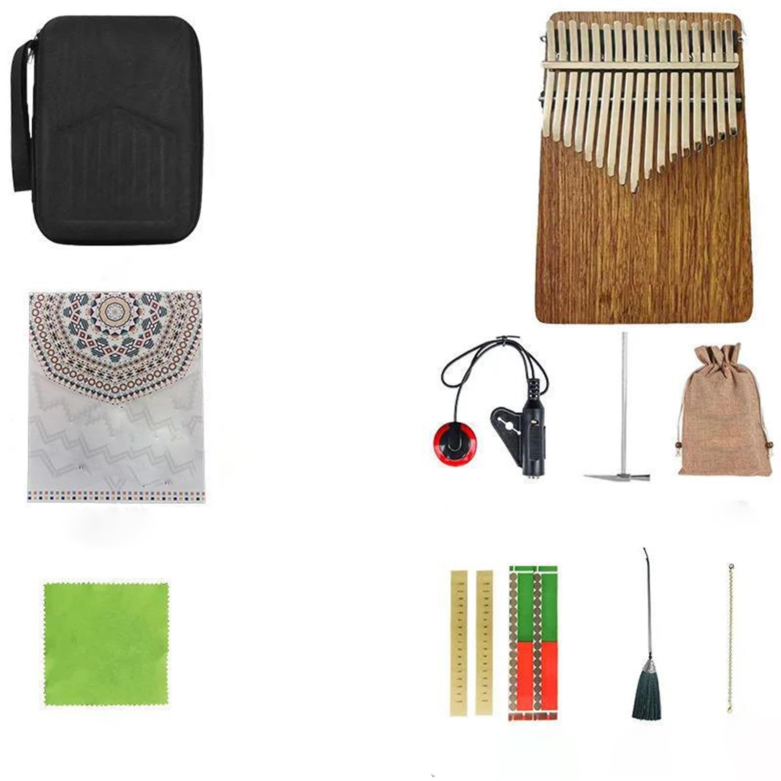 Kalimba Kalimba 17 Klawiszy Instrument Muzyczny Palisander C Panel Z Litego Drewna Przenośny Instrument Muzyczny Pianino Kciukowe(A)