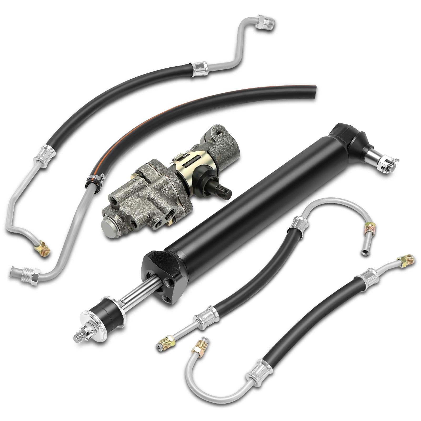 A-Premium Power Steering Valve Cylinder Ram Hose Kit Compatible with Chevrolet Corvette 1963-1979 5.3L 5.4L 5.7L 6.5L 7.0L 7.4L, Replace # 1505001, 1502007