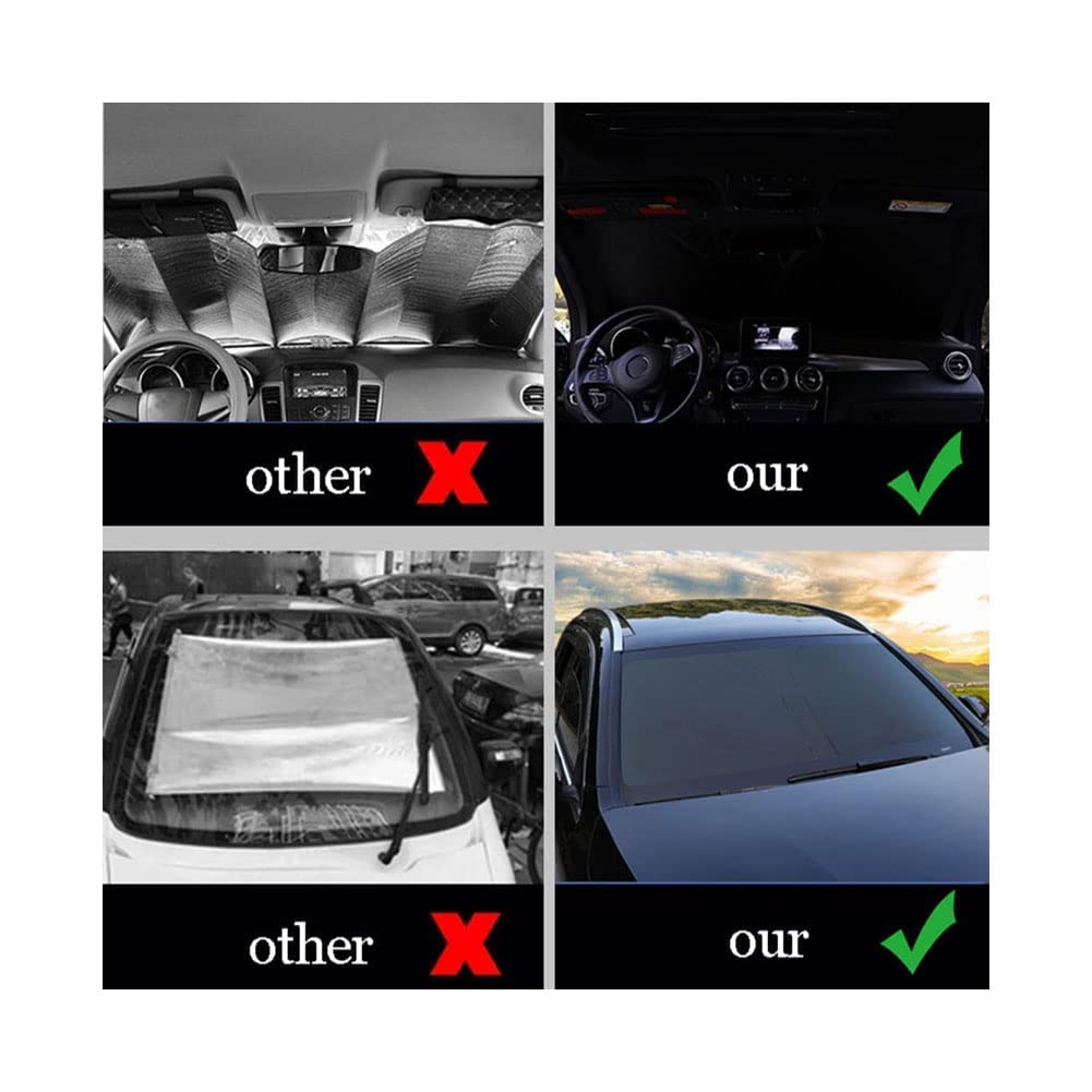 Auto Frontscheibe Sonnenblende für Hyundai Elantra 2010-2016, Faltbar Sonnenschutz Atmungsaktives UV Schutz Schutz Autozubehör,A/Black