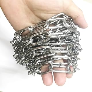 Davitu Wires & Cables - 2mm iron ring chain 304 stainless steel chain pet dog chain 10m clothes swing traction lifting chain Anti-rust anti-corrosion - (Length: 10 m, Specification: 2.0mm)