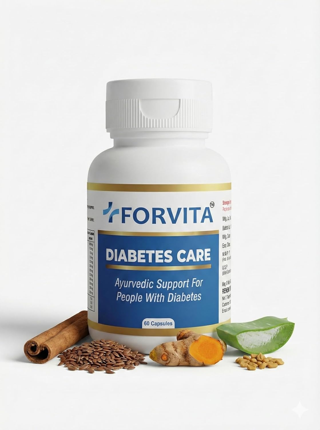 Diabetes Care Ayurvedic Sugar-Balance Formula with Gymnema, Methi & Jamun | Supports Healthy Blood-Sugar Metabolism | 60 Veg Capsules