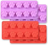 Vista 1 de Cozihom Dog Paw Shaped Silicone Molds, 10 Cavity, Food Grade, for Chocolate, Candy, Cake, Pudding, Jelly. 4 Pcs