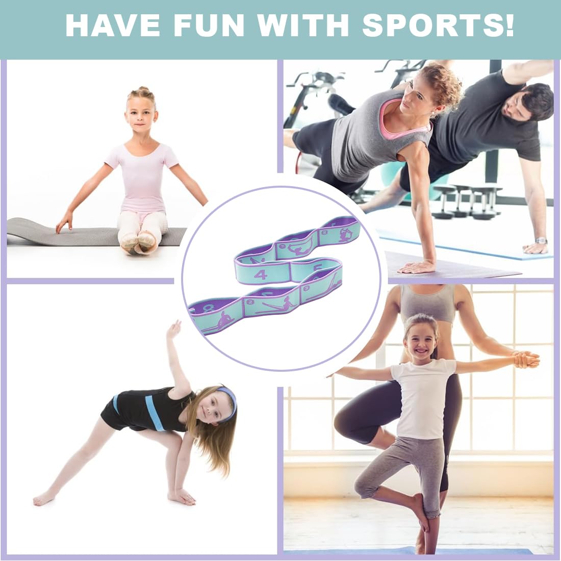 Élastique Musculation, Elastique Sport 8 Niveaux de Forces Bande Elastique Musculation, Elastique Sport Fitness Musculation pour Yoga Pilates
