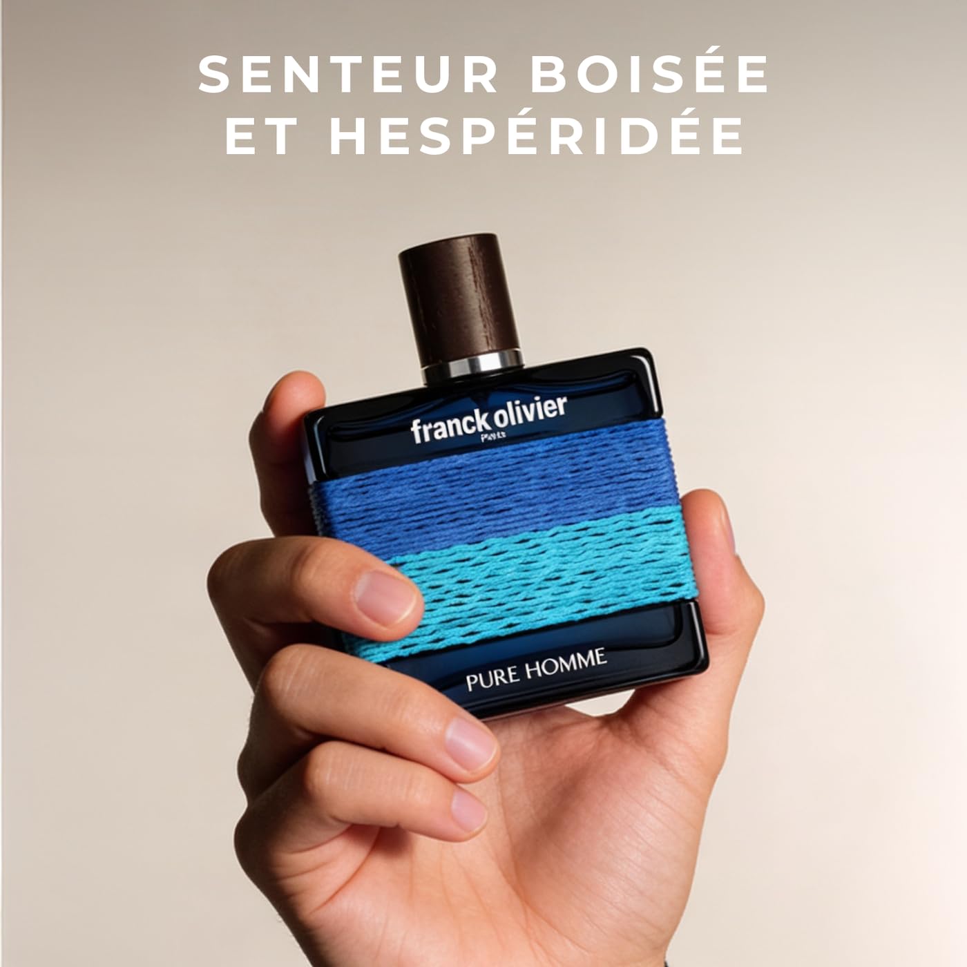 FRANCK OLIVIER PARIS - Pure Homme - Eau de Toilette Homme - Parfum Boisé, Hespéridé - Notes de Mandarine, Gingembre, Accord Marin, Cèdre - Frais & Intemporel - Fabriqué en France - 100 ml