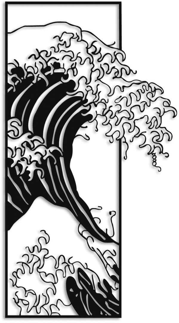 Hanah Home Decorative Metal Wall Accessory – Stylish Black, 34 x 62 cm