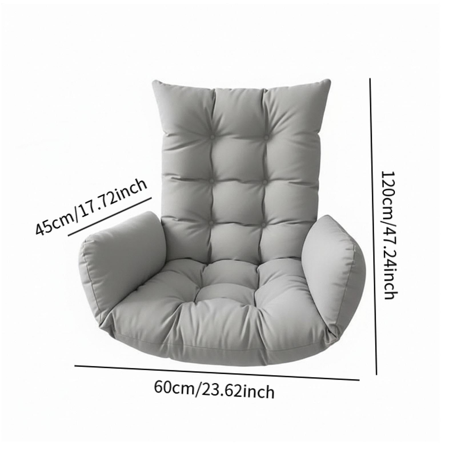 Sharplace Coussin pour fauteuil suspendu en forme d'œuf, pour intérieur et extérieur, Gris Clair