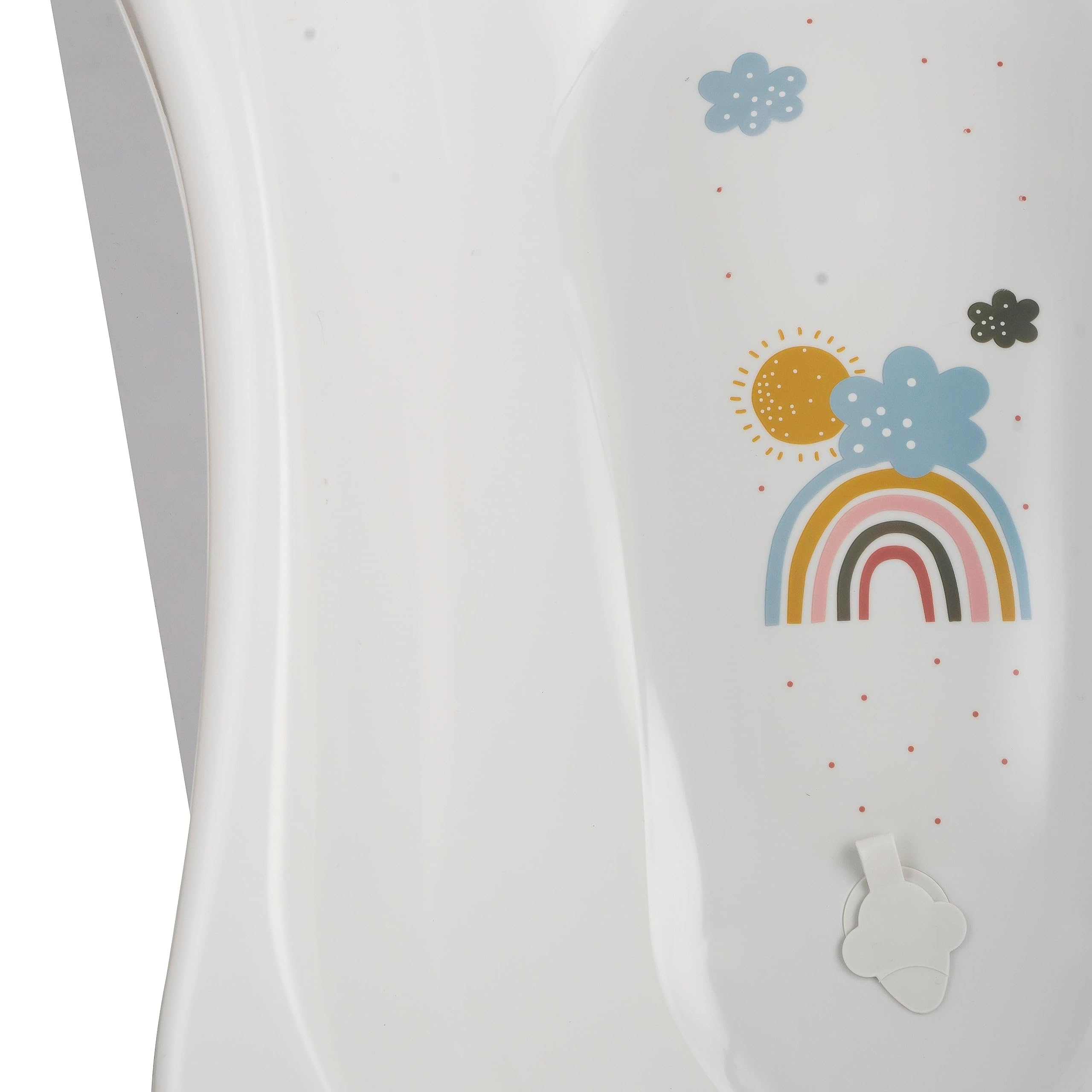 keeeper Bañera Ergonómica con Tapón Arcoíris, De 0 a 12 Meses, 84 cm, Maria, Blanco