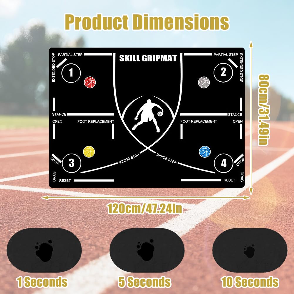Tappetino da allenamento per pallacanestro, antiscivolo, per sport, step, grande formato, silenzioso, per l'allenamento a casa