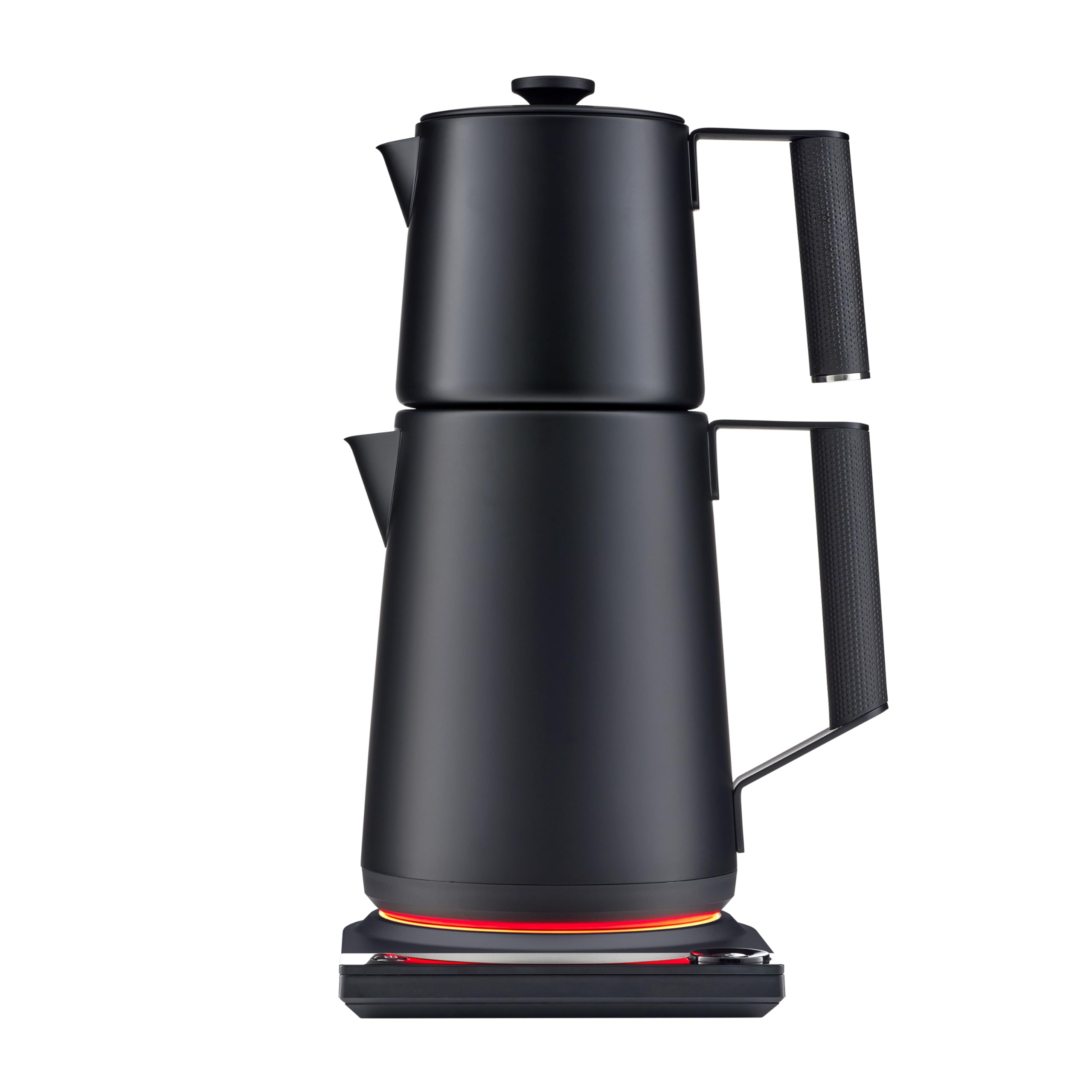 Saki Turkish Tea Maker Machine Pro, Electric Double-Pot Teapot 1.75L 120V, 120 Min Keep-Warm, Stainless Steel BPA-Free, Auto Shut-Off & Boil-Dry, LED Brew Ring, Matte Black