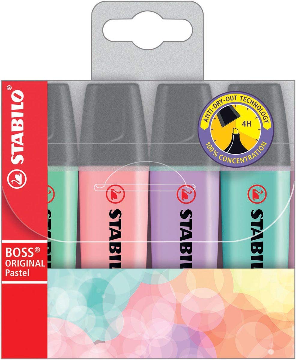 Highlighter - STABILO BOSS ORIGINAL Pastel - 5 x Pack of 8 - Assorted Colours