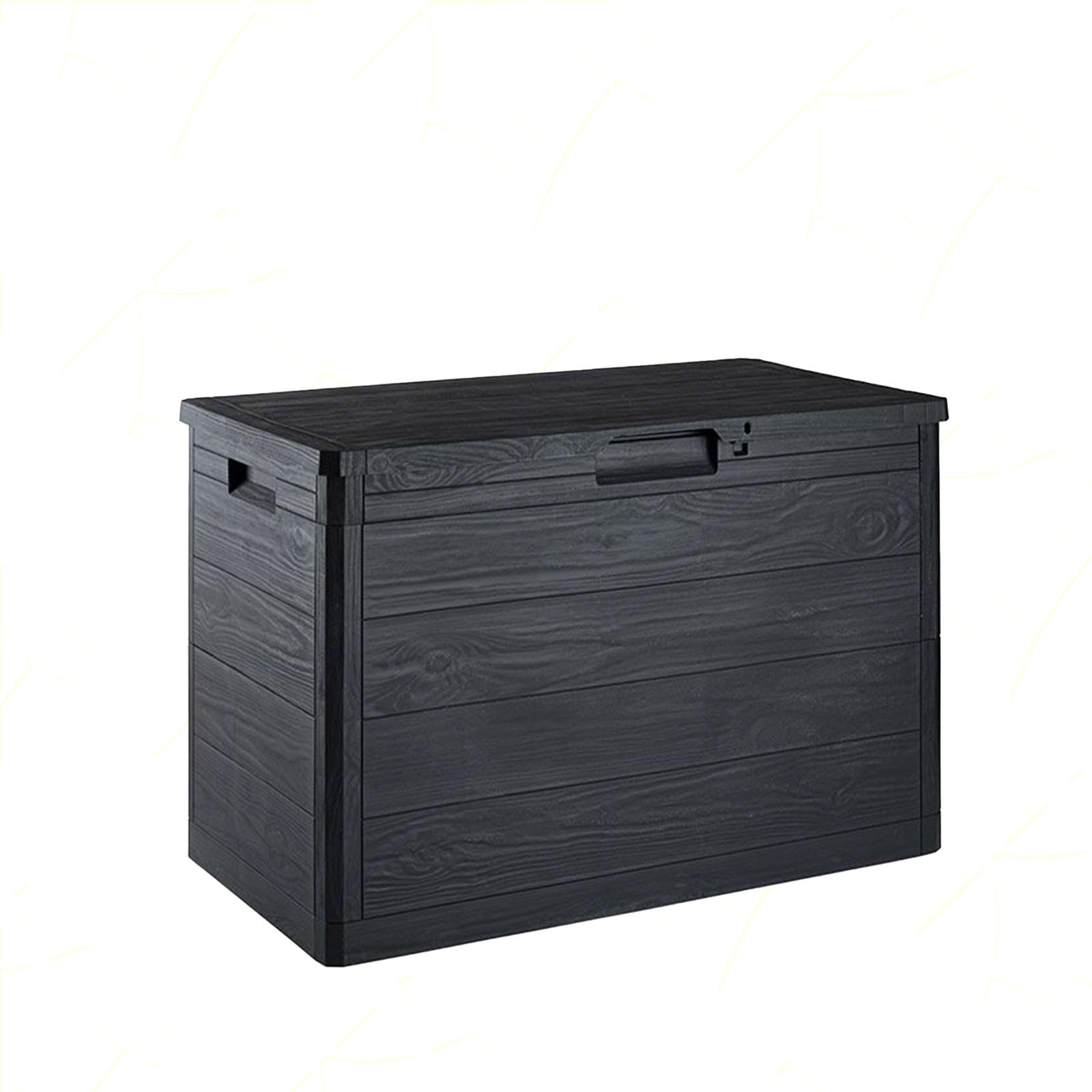 Sicignano Casalinghi Baule Multiuso Grande Portaoggetti Woody’s 160 Litri, Plastica Effetto Legno Dark Antracite – Adatto per Esterni Interni, Idoneo per Lucchetto, Facile da Montare, Made in Italy