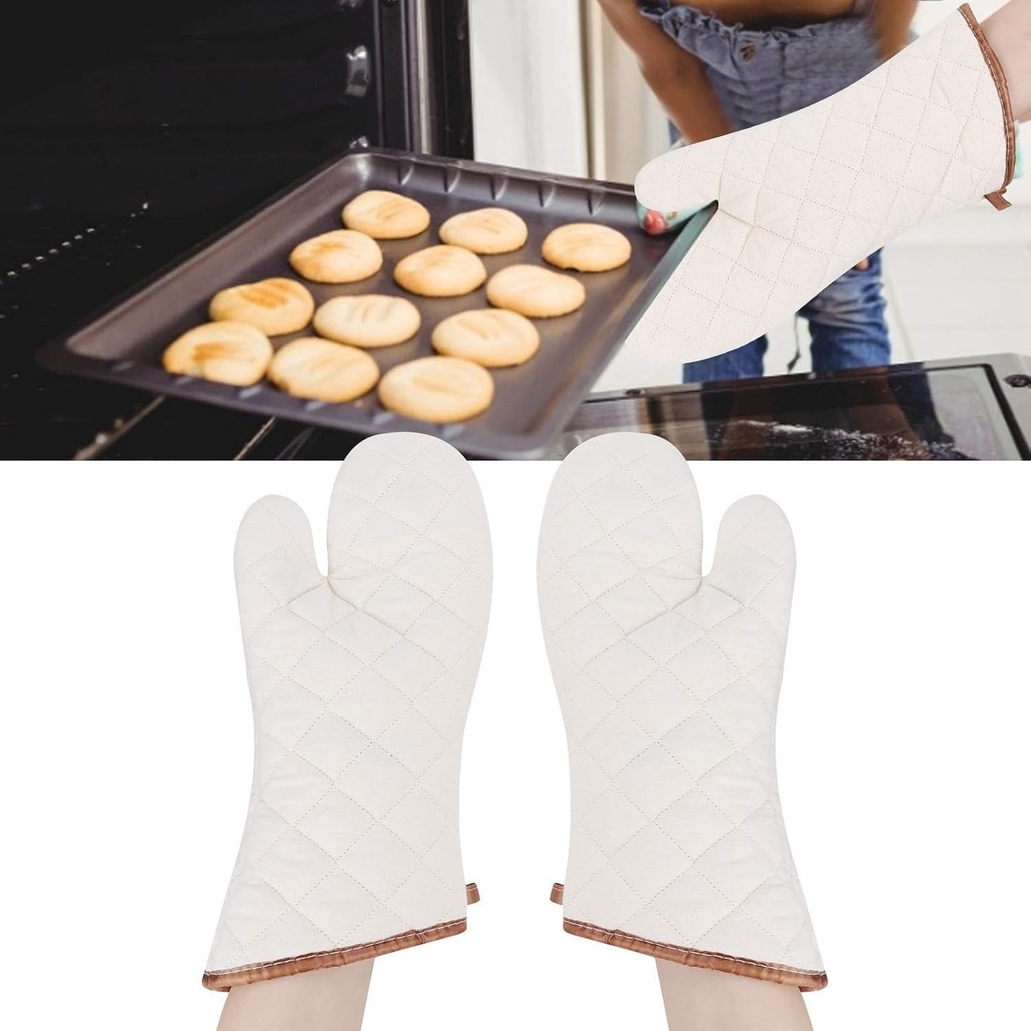 1 Pair Guanti Termici Resistenti al Calore per Forno Microonde Manopola da Cucina per Ristorante e Casa