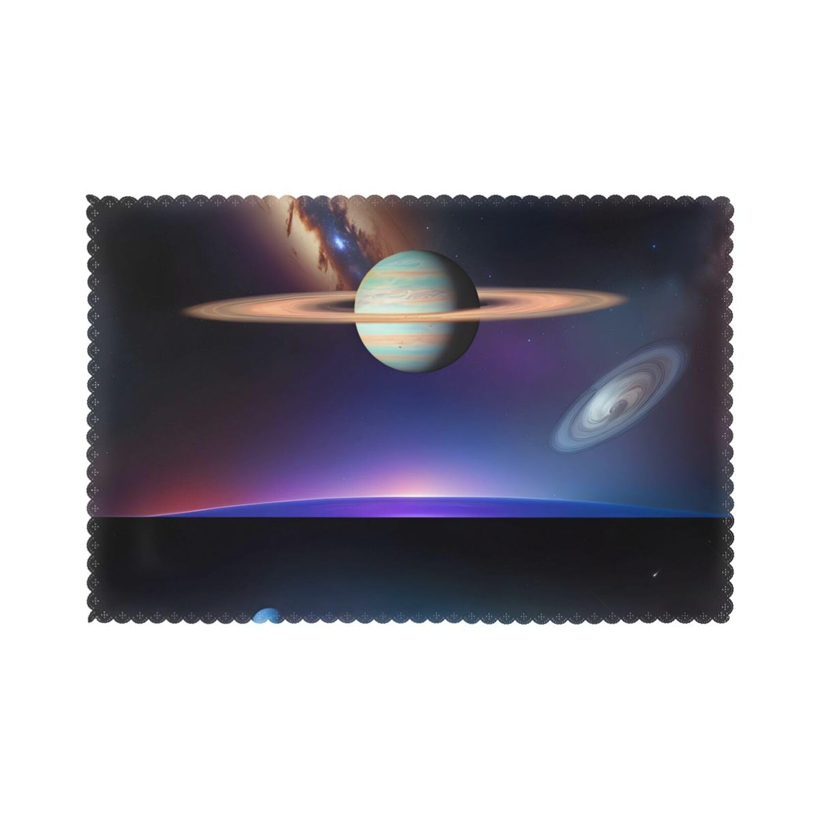 Cosmic Saturn Placemat set of 6, oil-proof, washable, suitable for kitchen, restaurant, party, etc.