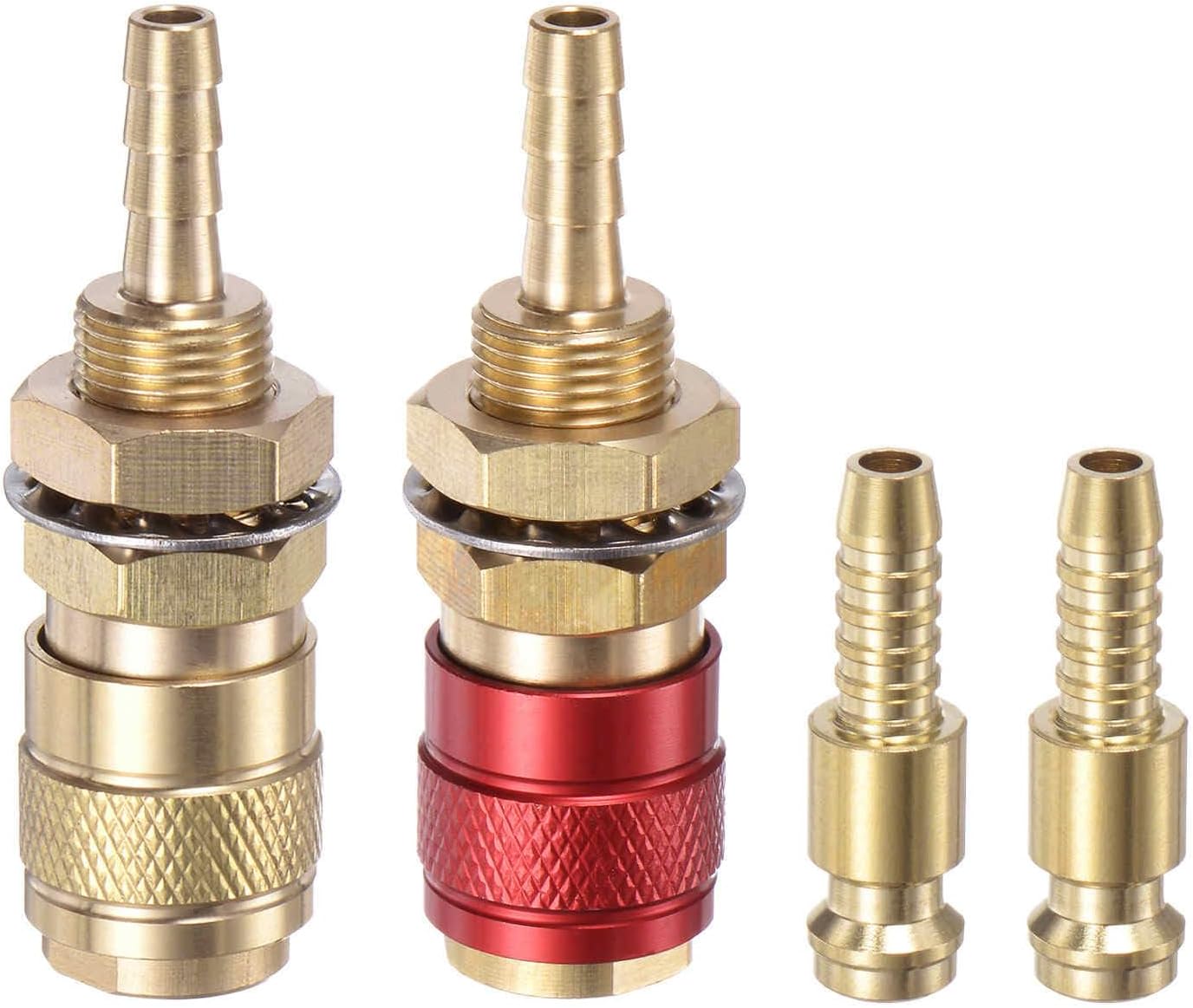 HARFINGTON 2pcs Gas & Water Quick Connector for Tube Inner Dia 6mm with Hose for TIG 12 18 20 27 Quick Connect Fittings Welding Torch Gas Release, Blue