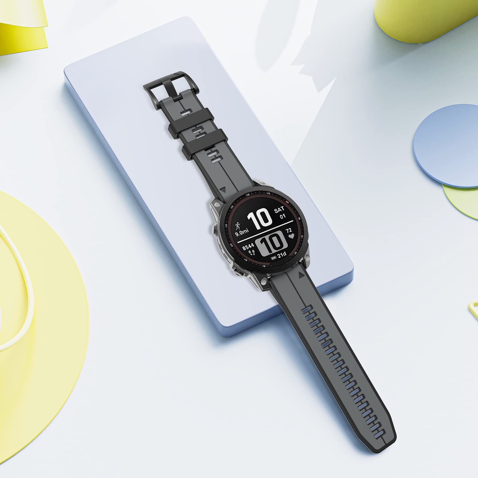 ISABAKE Compatible with Fenix 5X Band, Fenix 7X Sport Silicone Watch Strap for Garmin Fenix 5X/Fenix 5X Plus/Fenix 6X/Fenix 6X Pro/Fenix 3/HR/Descent MK1/D2 Delta PX/D2 Charlie