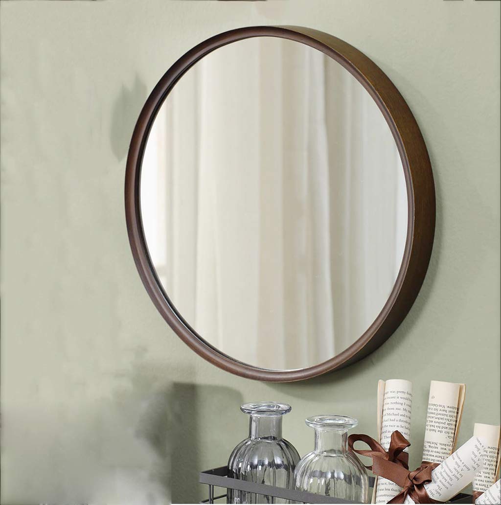 Specchio for Il Trucco Specchio for Il Bagno Specchio da Tavolo Rotondo Smussato Specchio da Trucco A Parete con Cornice in Legno Creativo Portatile for Soggiorno Camera da Letto/a/18Cm